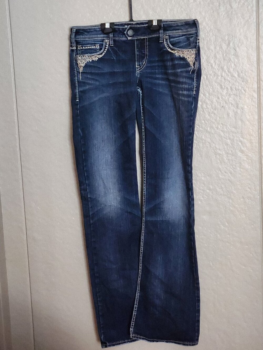 y2k silver jeans mcbling embellished